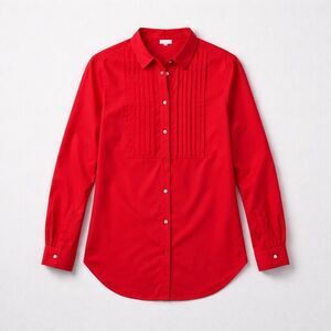 J.CREW Red Tuxedo Blouse